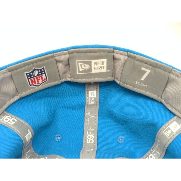 New Era Carolina Panthers 59FIFTY Fitted Cap Blue NFL Embroidered Logo Size 7 - Picture 5 of 9